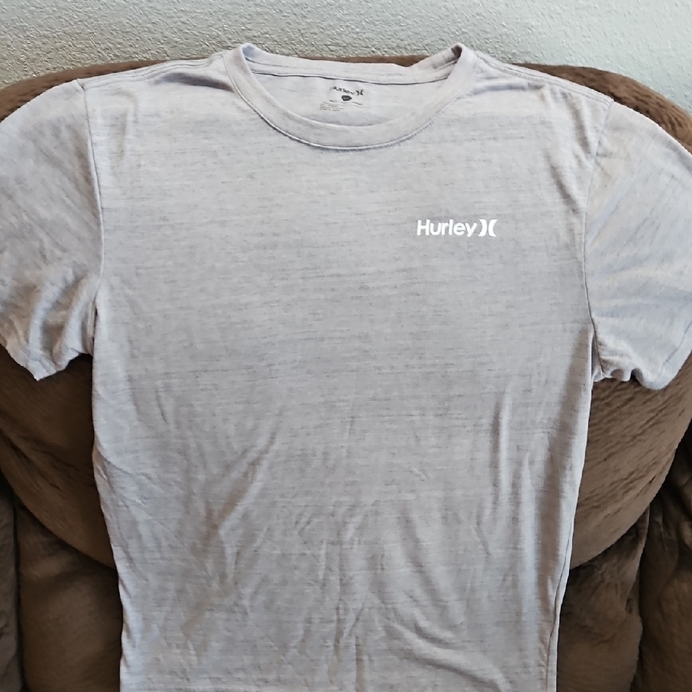 Hurley Gray Short Sleeve Tee Classic Crew Neck
